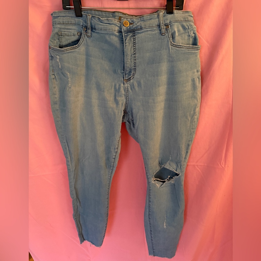Cropped stretch jeans